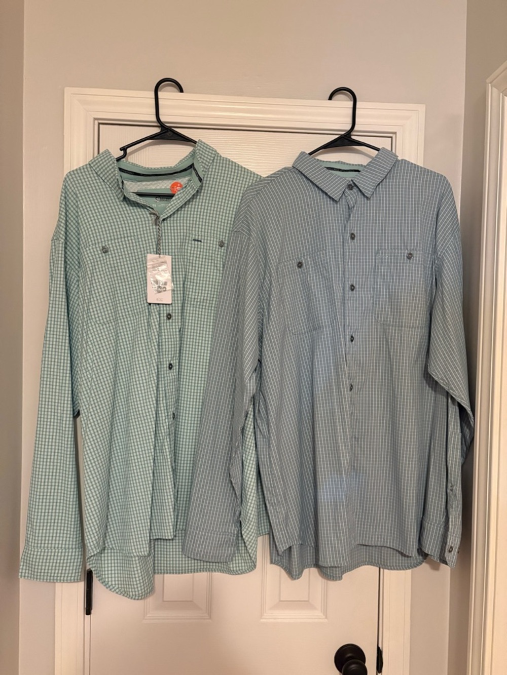 World wide sportsman Green blue performance fishing shirt button up men’s XL